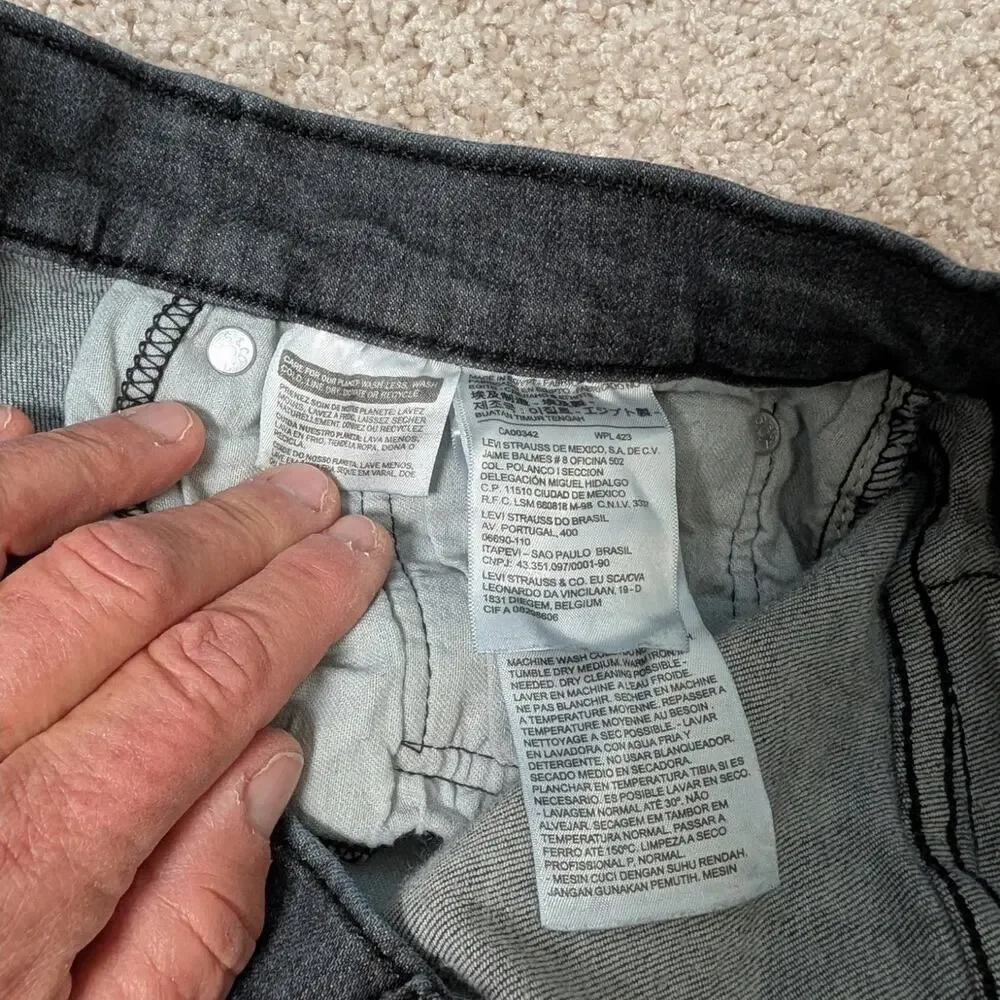LEVI'S 514 Men's Jeans/Pants size 36X34; Washed Black Denim, straight Leg, Flex